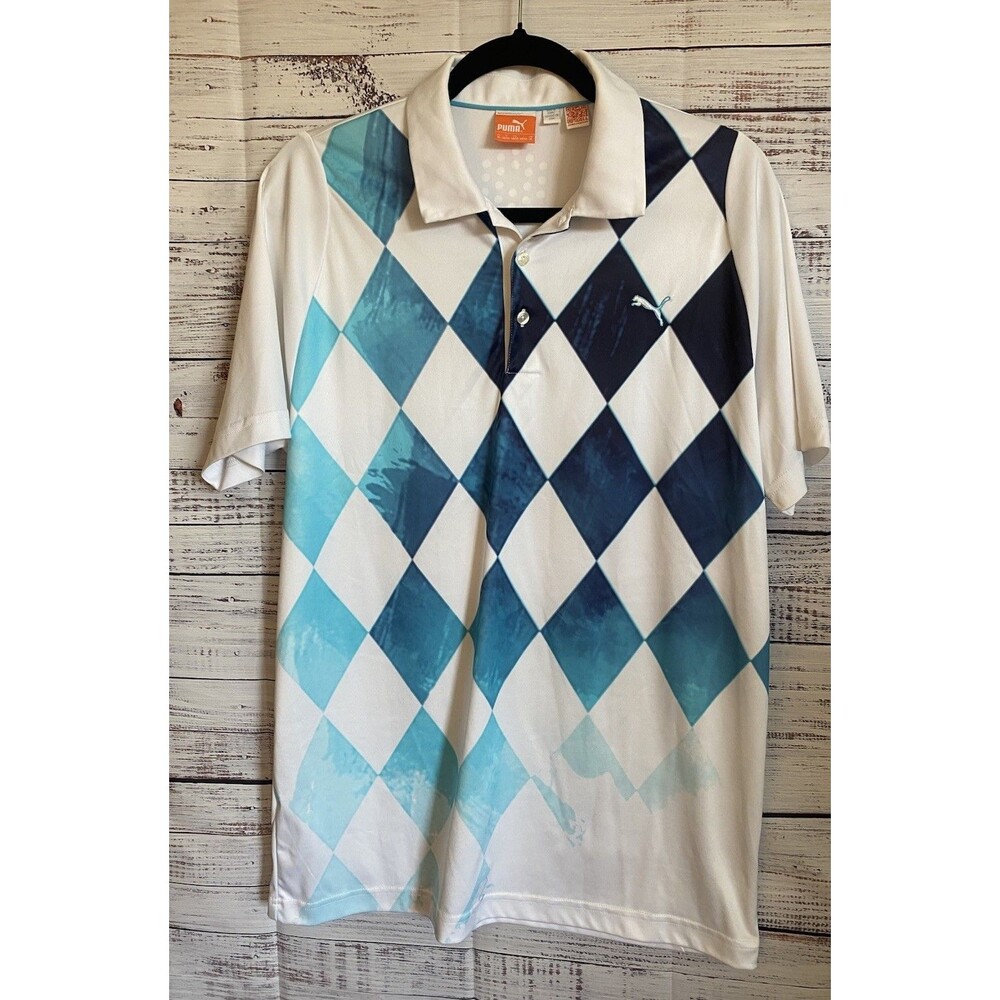 Puma Duo Swing Graphic Short Sleeve Golf Polo Mens Size Medium